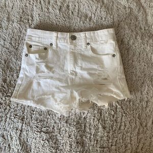 white jean shorts
